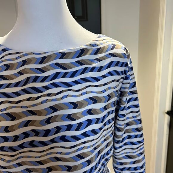 J MCLAUGHLIN Sz M Body-con 3/4 Sleeve Beautiful Colorway Knee Length Pullover - Picture 3 of 7